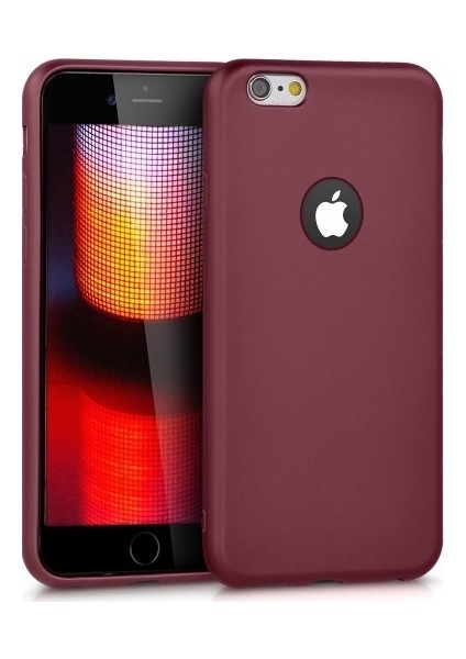 Apple iPhone 6 Plus Kılıf Ultra Lüx Premier Lüx Silikon Kılıf - Mürdüm