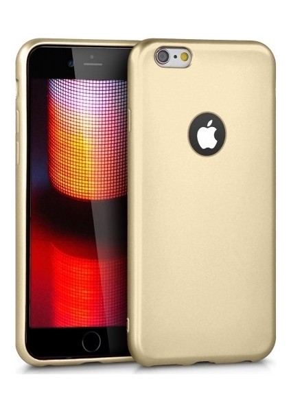 Apple iPhone 6 Plus Kılıf Ultra Lüx Premier Lüx Silikon Kılıf - Gold