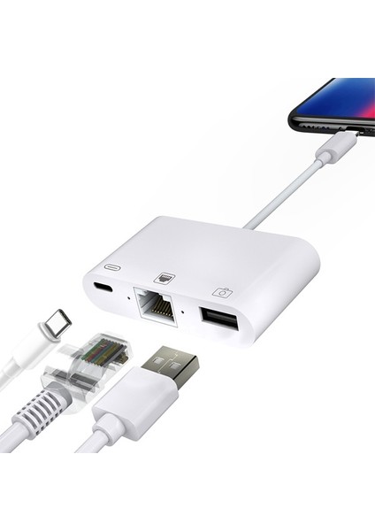 Type-C 3in1 Ethernet ve Kamera Adaptörü AL-31463