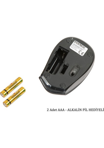 Sm-340 Usb Kırmızı 3D Optik Süper Sessiz Alkalin Pilli Kablosuz Mouse