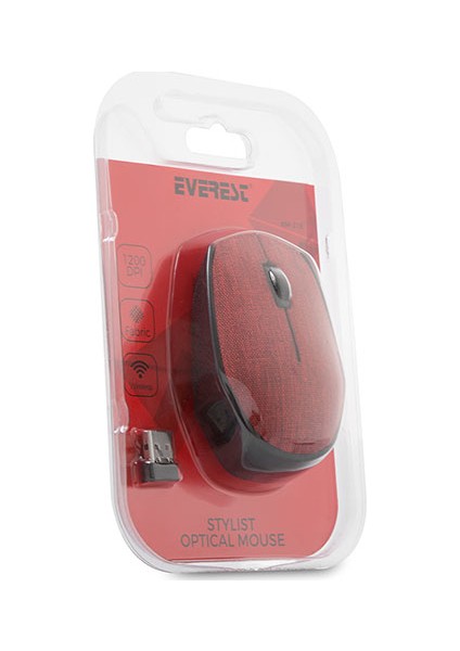 KM-218 USB Kırmızı 2.4Ghz Kumaş Yüzey Kablosuz Mouse