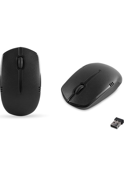 Km-510 Kablosuz Q Multimedia Klavye + Mouse Set Siyah