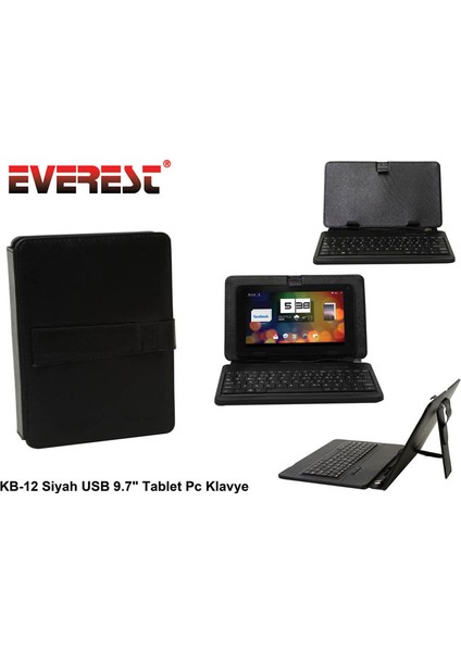 Kb-12 Siyah Usb 9.7 Tablet Pc Q Standart Klavye