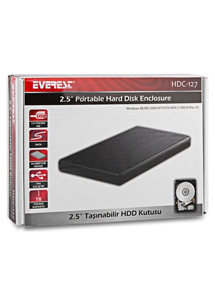 2.5" USB2.0 SATA HDD Kutusu (HDC-127)