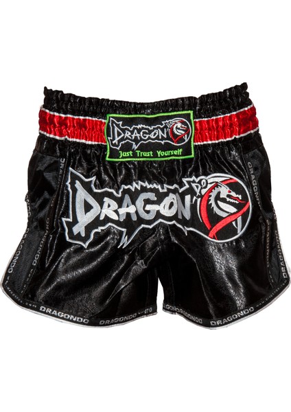 Retro Muay Thai Şortu - Siyah