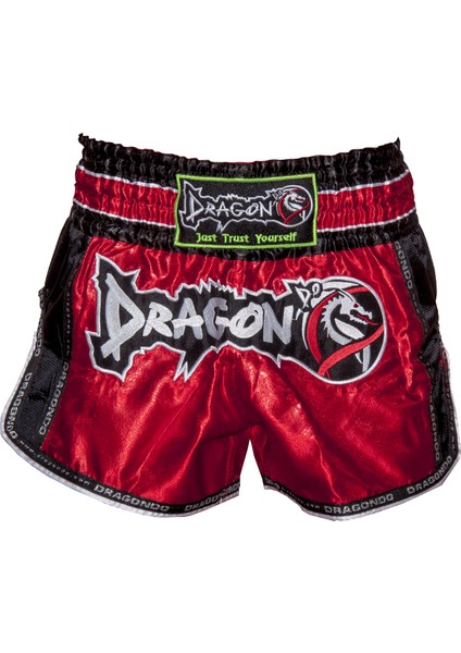 Retro Muay Thai Şortu - Kırmızı