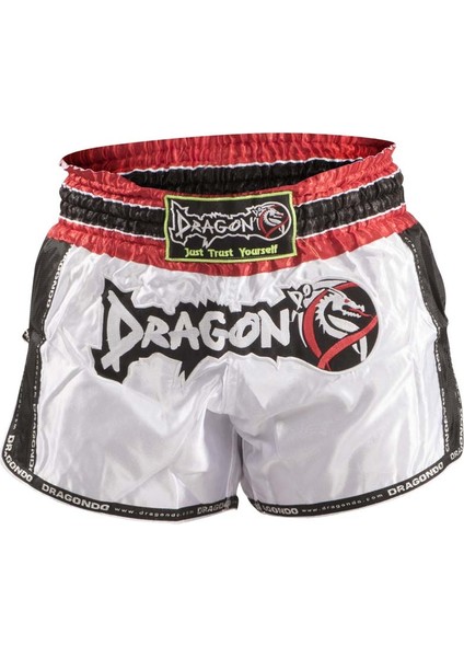 Muay Thai Şortu - Retro - Beyaz