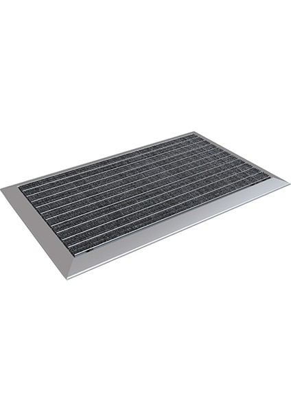 Halı Üst Yüzeyli Alüminyum Gri Paspas 50 x 80 cm