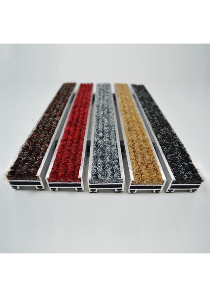 Halı Üst Yüzeyli Alüminyum Gri Paspas 50 x 80 cm