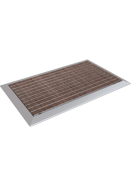 Halı Üst Yüzeyli Alüminyum Kahverengi Paspas 50 X80 cm