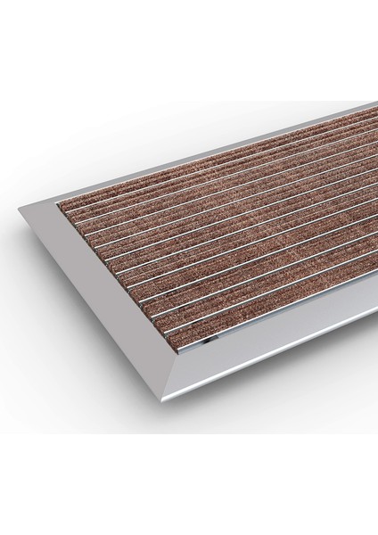 Halı Üst Yüzeyli Alüminyum Kahverengi Paspas 50 X80 cm