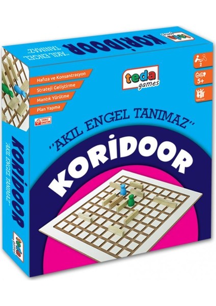 Koridor Barikat Strateji Oyunu Zeka Geliştirici Eğitici Kutulu Ahşap Aile Oyunu
