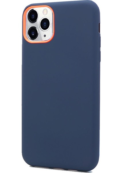 Apple iPhone 11 Pro Max Kılıf Soft Mat Termoplastik Koruma Fresh Color Lacivert Koyu