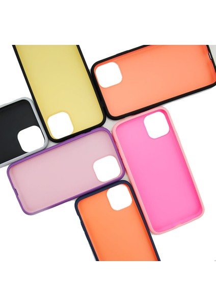 Apple iPhone 11 Pro Max Kılıf Soft Mat Termoplastik Koruma Fresh Color Siyah Sarı