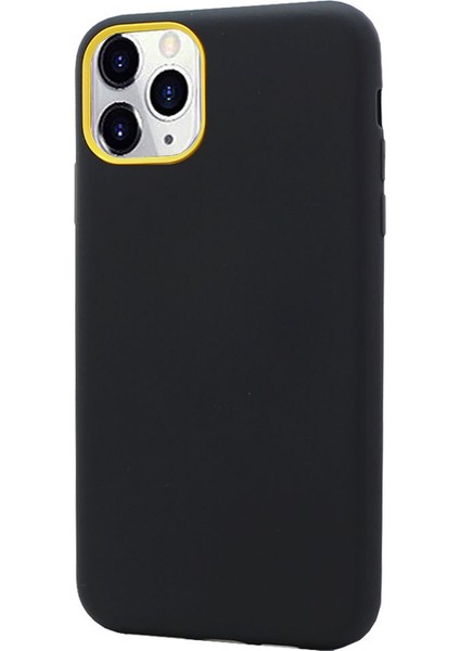 Apple iPhone 11 Pro Max Kılıf Soft Mat Termoplastik Koruma Fresh Color Siyah Sarı