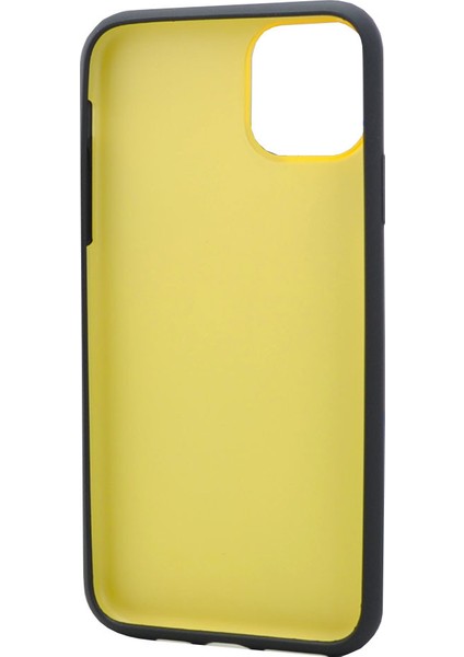 Apple iPhone 11 Pro Max Kılıf Soft Mat Termoplastik Koruma Fresh Color Siyah Sarı