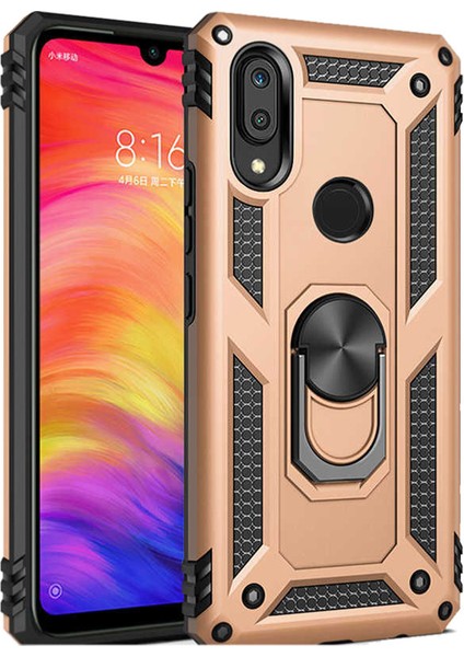 Samsung Galaxy M30S Kılıf Shockproof Zırh Koruma Crash Yüzük Tutucu Altın