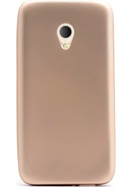 Alcatel U5 Kılıf Premier Silikon Kılıf + Nano Ekran Koruyucu + Kalem Ekran Gold