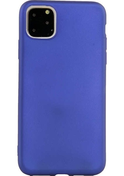 Apple iPhone 11 Pro Max Kılıf Premier Silikon Esnek Koruma + Nano Ekran Koruyucu + Kalem Mavi