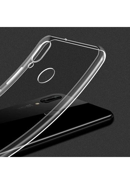 Huawei Y6 2019 Kılıf Süper Silikon Yumuşak Koruma + Nano Ekran Koruyucu + Kalem Renksiz