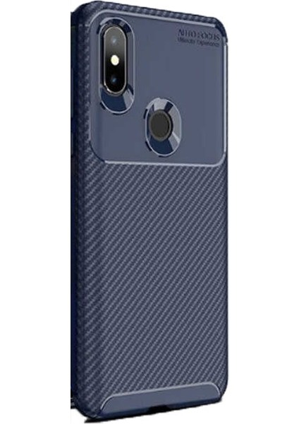 Xiaomi Mi Mix 3 Kılıf Negro Karbon Silikon + Nano Ekran Koruyucu + Kalem + Kalem Lacivert