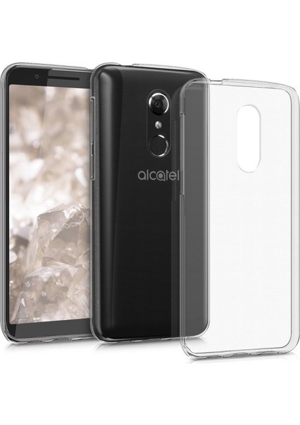 Alcatel 3 Kılıf 02 mm Silikon İnce Kılıf + Nano Ekran Koruyucu + Kalem Şeffaf