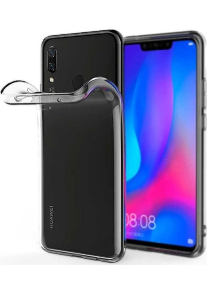 Huawei Honor 10 Lite Kılıf Süper Silikon Yumuşak Arka Koruma + Nano Ekran Koruyucu + Kalem Şeffaf