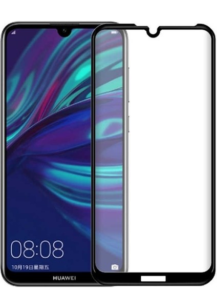 Huawei Honor 8s Full Kapatan Renkli Cam Tam Koruma Siyah