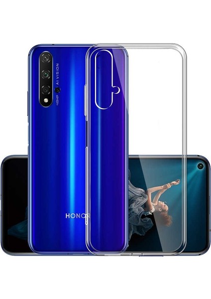Huawei Nova 5T Kılıf Süper Silikon Yumuşak Arka Koruma Şeffaf