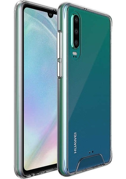 Huawei P30 Kılıf Gard Nitro Silikon + Nano Ekran Koruyucu + Kalem Şeffaf