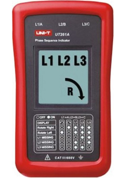 UT261A Dijital Motor Faz Yönü Sırası Ölçer