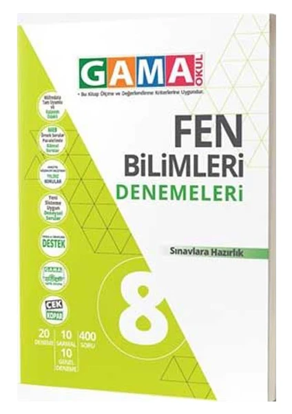 Gama Yayınları 8. Sınıf Fen Bilimleri Denemeleri