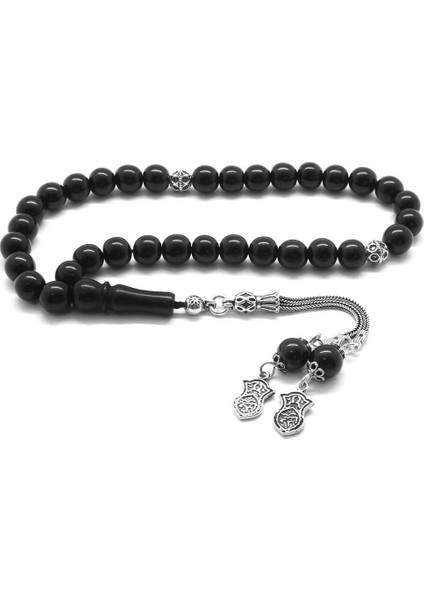 925 Ayar Gümüş Nalı Şerif Püsküllü Küre Kesim Rus Oltu Tesbih