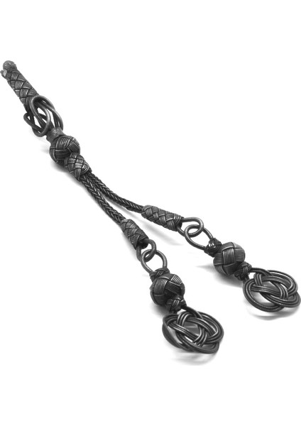 Eskitme Renk 1000 Ayar Gümüş Kazaz 2Li Püskül