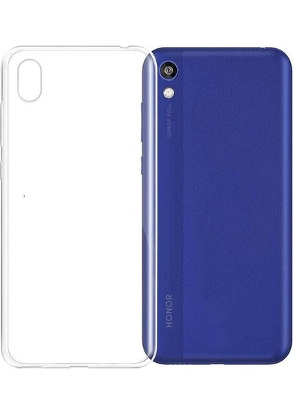 Huawei Honor 8S Kılıf Süper Silikon Yumuşak Arka Koruma + Nano Glass Şeffaf