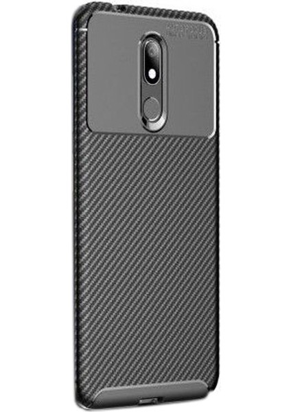 Nokia 3.2 Kılıf Negro Karbon Dizayn Silikon Siyah