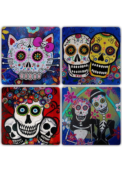 Decor Doğaltaş Bardak Altlığı 4'lü Set 10 x 10 cm