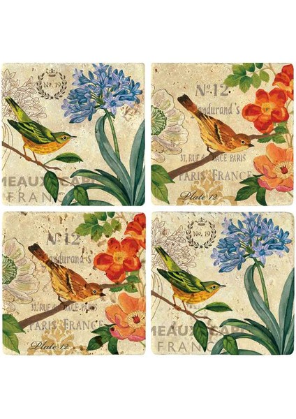 Decor Doğaltaş Bardak Altlığı 4'lü Set 10 x 10 cm