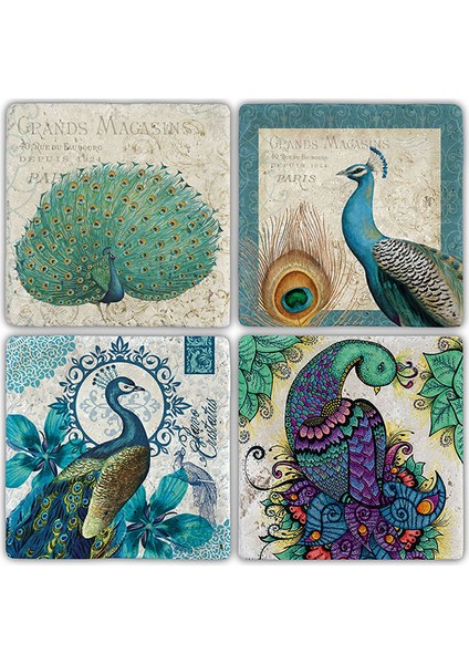 Decor Doğaltaş Bardak Altlığı 4'lü Set 10 x 10 cm