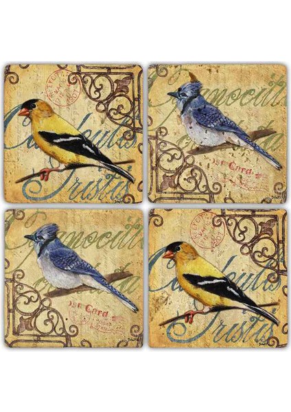 Decor Doğaltaş Bardak Altlığı 4'lü Set 10 x 10 cm