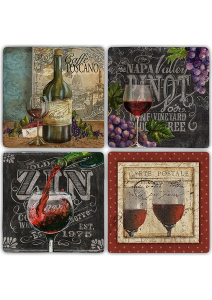 Decor Doğaltaş Bardak Altlığı 4'lü Set 10 x 10 cm