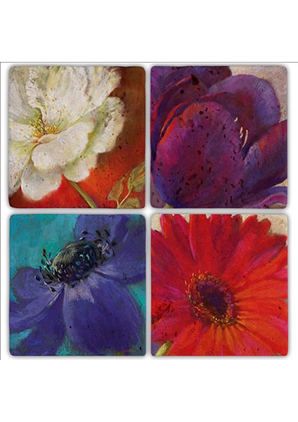 Decor Doğaltaş Bardak Altlığı 4'lü Set 10 x 10 cm