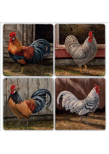 Decor Doğaltaş Bardak Altlığı 4'lü Set 10 x 10 cm