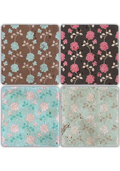 Decor Doğaltaş Bardak Altlığı 4'lü Set 10 x 10 cm