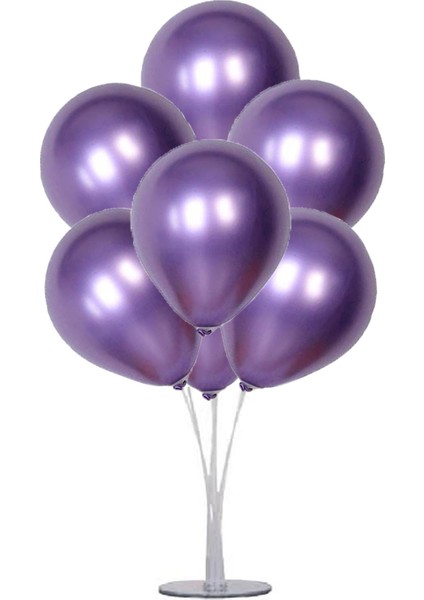 7 'li Balon Stand Demeti Krom Mor Balon