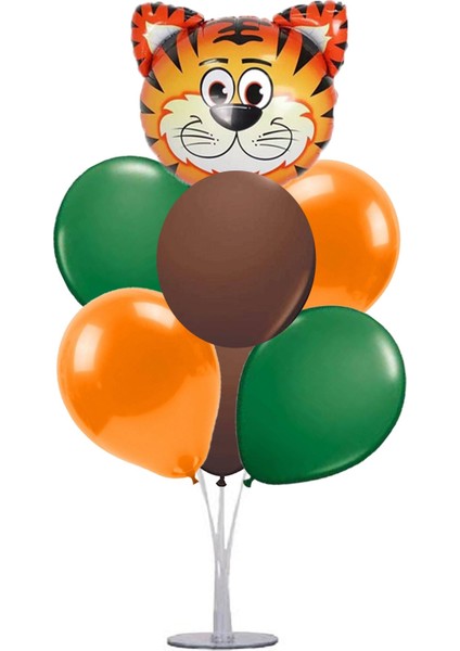 7 'li Balon Stand Demeti Kaplan Safari Temalı Balon