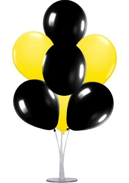 7 'li Balon Demeti Sarı Siyah Balon