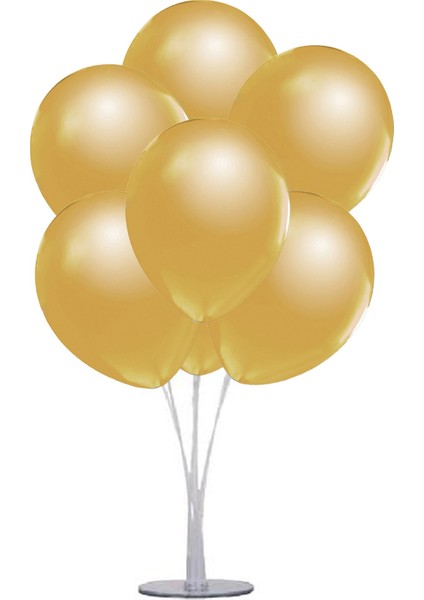 7 'li Balon Stand Demeti Gold Balon