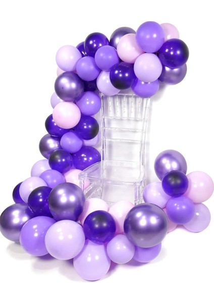 Krom Mor 'lila Balon Zinciri 5 Metre