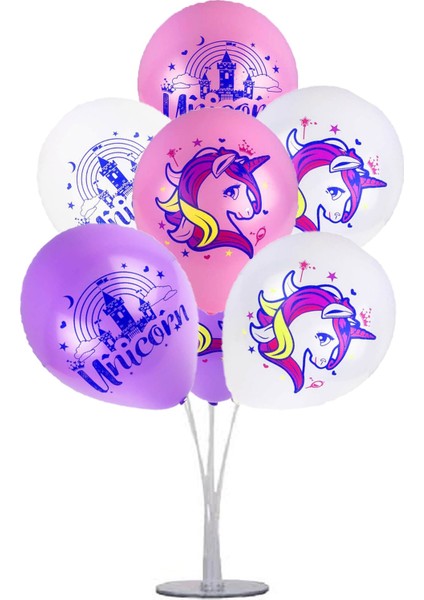 7 'li Balon Stand Demeti Unicorn